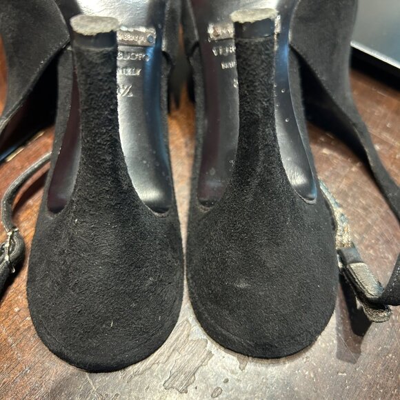 Authentic Womens Dolce & Gabbana Black Suede Slingback Heels Pumps 38.5 US/8.5 - Picture 13 of 15